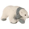 White Christmas Polar Bear Walking With Scarf Ornament 21cm