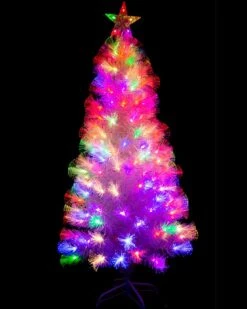 White Christmas Tree Fibre Optics LED With Decorative Flash Rainbow 1.5m 9 White Christmas Tree Fibre Optics LED With Decorative Flash Rainbow 1.5m -PARTY SUPPLIES SHOP white tree fibre optics led with decorative flash rainbow 3
